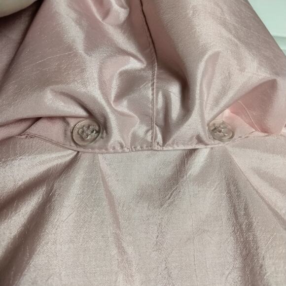 Rothschild Girls 2t Pink Silk Look Formal Hooded Jacket Rosettes Puff Sleeves - Picture 5 of 10